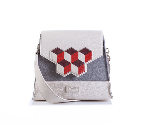 Jennifer Shoulder Bag - Red Cubic