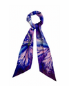 'Bauhinia Indigo' Skinny Luxury Silk Twill Scarf