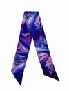 'Bauhinia Indigo' Skinny Luxury Silk Twill Scarf